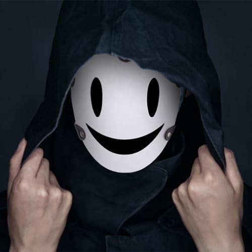 CAFELE High-Rise Invasion Cosplay Mask - Tenkuu Shinpan White Smile Resin Mask for Halloween Costume - Image 5