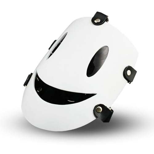 CAFELE High-Rise Invasion Cosplay Mask - Tenkuu Shinpan White Smile Resin Mask for Halloween Costume - Image 2