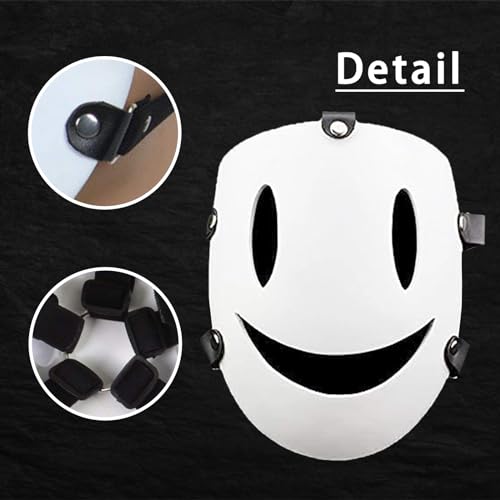 CAFELE High-Rise Invasion Cosplay Mask - Tenkuu Shinpan White Smile Resin Mask for Halloween Costume - Image 4