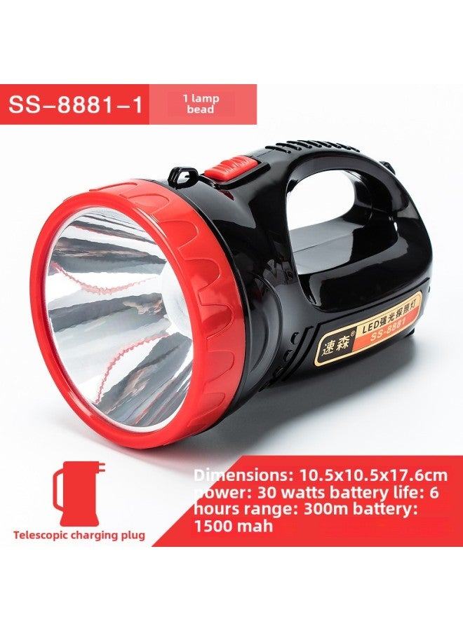 Strong Light Led High Power Portable Searchlight Patrol Special Forces Fire Outdoor Flood Control Camping Long-range High Brightness-Color:8881-1 Probe ]  - Image 1