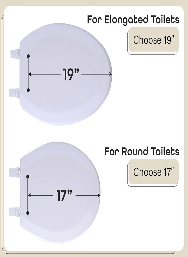 Achim Elongated Wood Toilet Seat, White - 19 Inch - Fits All Elongated Size Fixtures - Easy to Install Fantasia by Achim Home Decor - Image 3