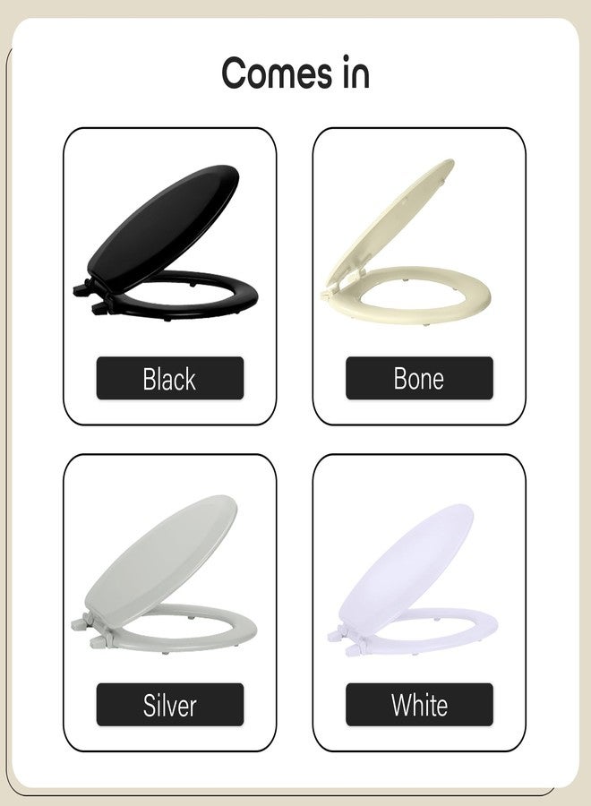 Achim Elongated Wood Toilet Seat, White - 19 Inch - Fits All Elongated Size Fixtures - Easy to Install Fantasia by Achim Home Decor - Image 5