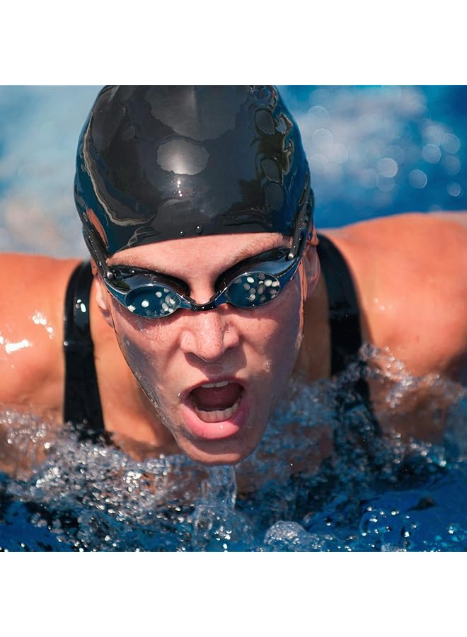 SHOWAY Women And Mens Adult Swim Cap Silicone 3D Ear Protection Soft Long Hair Swim Hat Durable Silicone Swimming Caps (Blue) - Image 4