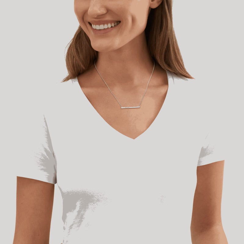 Silpada 'Dotted Line' Pendant Necklace with Crystals in Sterling Silver, 18" + 2" - Image 4