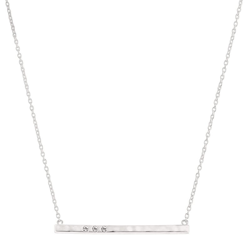 Silpada 'Dotted Line' Pendant Necklace with Crystals in Sterling Silver, 18" + 2" - Image 1