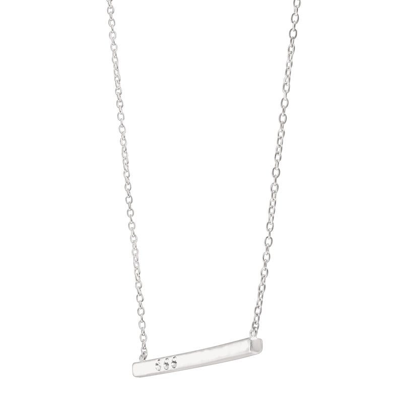 Silpada 'Dotted Line' Pendant Necklace with Crystals in Sterling Silver, 18" + 2" - Image 2