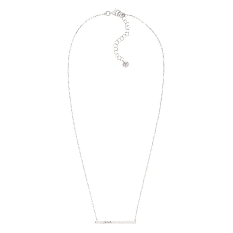 Silpada 'Dotted Line' Pendant Necklace with Crystals in Sterling Silver, 18" + 2" - Image 3