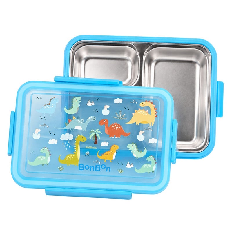 BonBon - Stainless Steel 3 Compartments Lunchbox - Dinos - Image 1