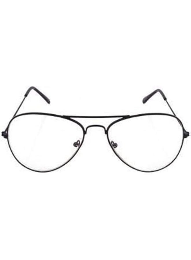 نظارات طبية بنمط إطار الطيار (Aviator) للجنسين - إطار معدني اسود أنيق - عدسات شفافة - Image 2