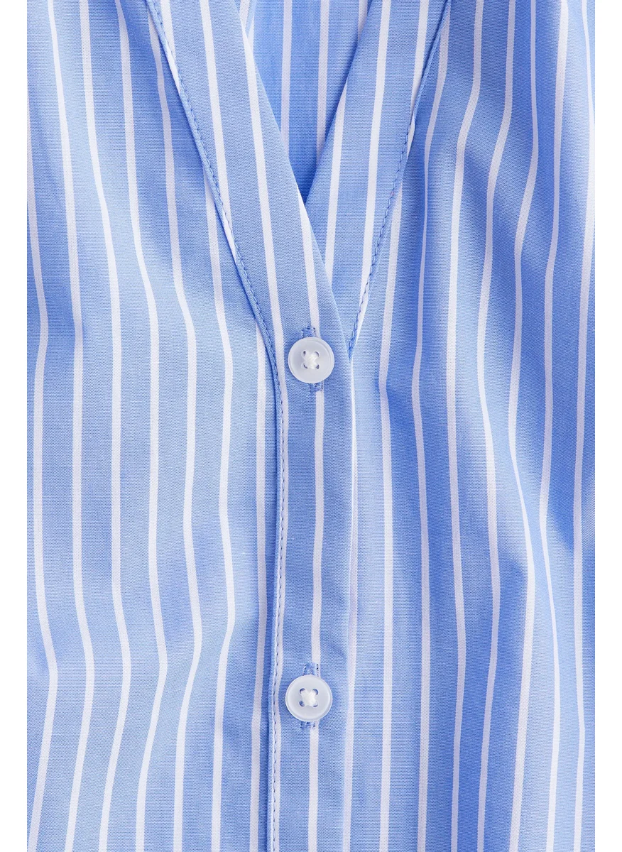 اتش اند ام Balloon-Sleeved Poplin Blouse