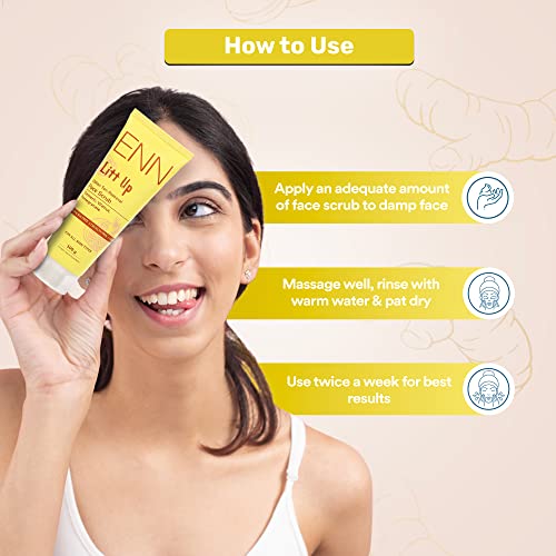 Enn Litt Up Ubtan Foaming Face Scrub for Tan Removal & Skin Brightening, with Turmeric & Saffron for Glowing Skin, 100gm - Image 4