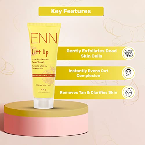 Enn Litt Up Ubtan Foaming Face Scrub for Tan Removal & Skin Brightening, with Turmeric & Saffron for Glowing Skin, 100gm - Image 3