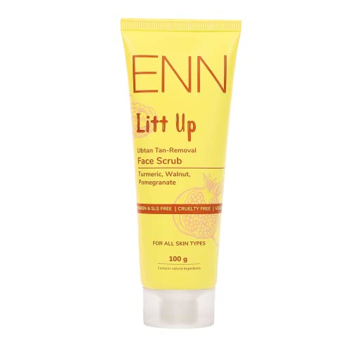 Enn Litt Up Ubtan Foaming Face Scrub for Tan Removal & Skin Brightening, with Turmeric & Saffron for Glowing Skin, 100gm - Image 1