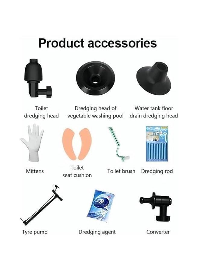 HOOKOR Toilet Plunger, Heavy Duty Toilet Plunger System, High Pressure Air Toilet Plunger Clog Remover, Drain Clog Remover For Clogged Toilets, Sinks, Shower Drains And Floor Drains  - Image 3
