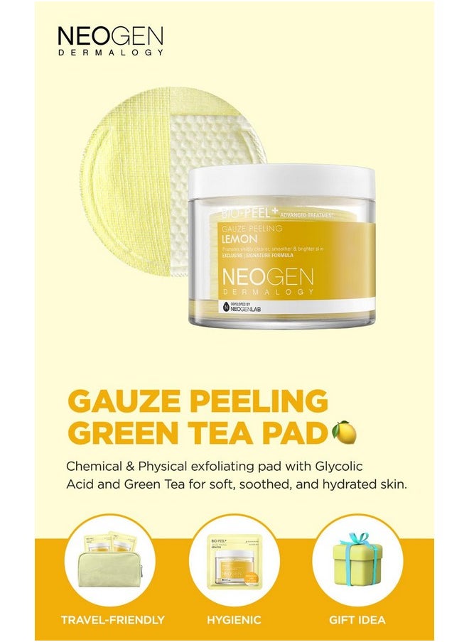 DERMALOGY by NEOGENLAB - Biopeel Gauze Peeling Pads (Lemon 30 Pads) Exfoliating & Brightening Peeling Pad With Pha & Lemon & Lemongrass Korean Skin Care - Image 1