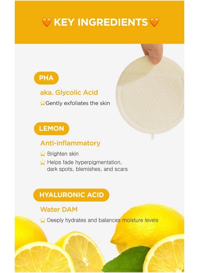 DERMALOGY by NEOGENLAB - Biopeel Gauze Peeling Pads (Lemon 30 Pads) Exfoliating & Brightening Peeling Pad With Pha & Lemon & Lemongrass Korean Skin Care - Image 1