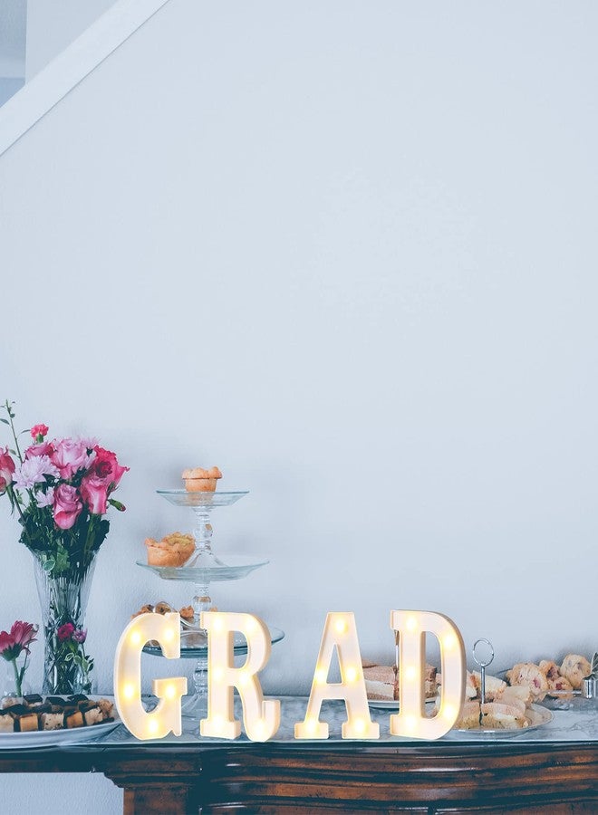 Demissle 4 Graduation Party Decorations 2026 Grad LED Marquee Letters Graduation Table Light Up Sign for Kindergarten Preschool High School College Class of 2026 Grad Party Supplies(White) - Image 5