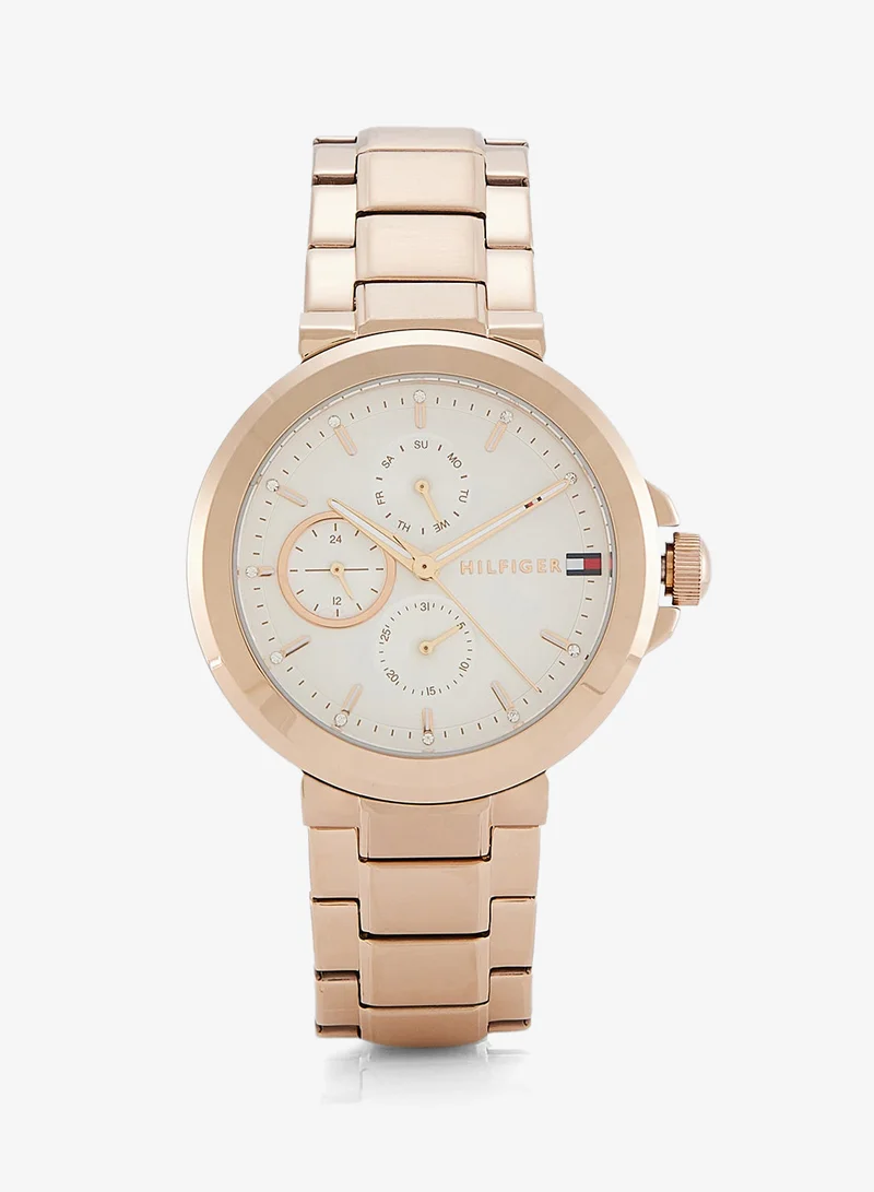 Womens Analog Multifunction Quartz Watch With Carnation Gold-Tone Stainless Steel Bracelet - 1782756