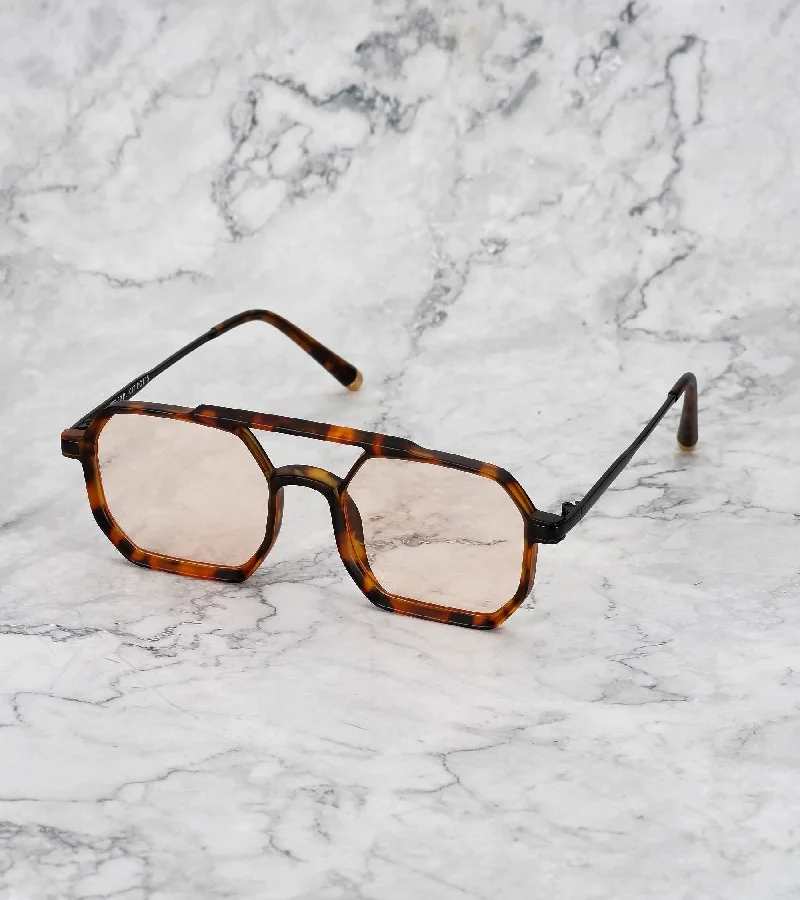 Explicit Poets Explicit Poets Unisex RICHARD Matt Tortoise - Peach Stylish Sunglasses, 40EP6