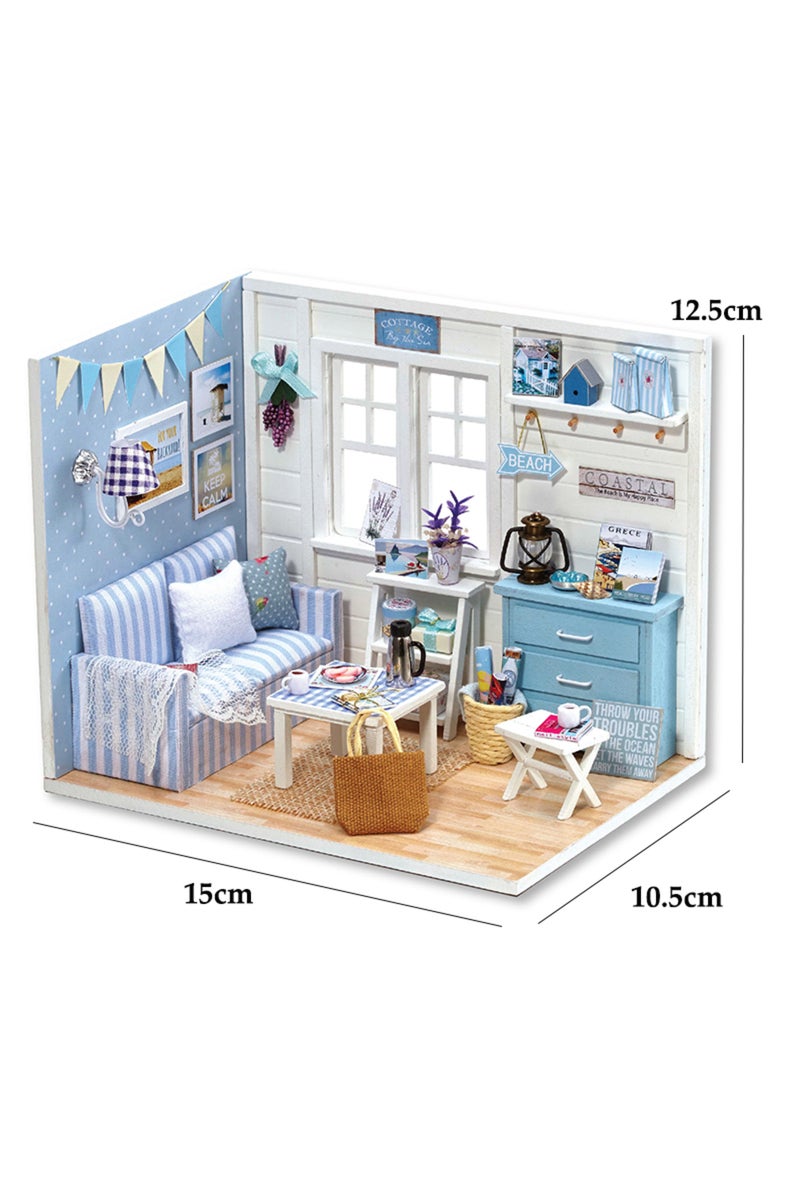 3016 مع غطاء، بيت دمى صغير ثلاثي الأبعاد، نموذج تجميع أحجية، غرفة إبداعية، غرفة نوم D