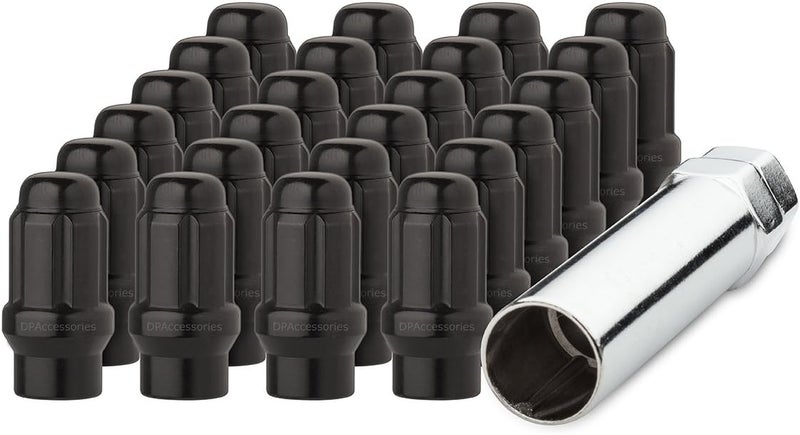 DPAccessories 24 Black 12x1.25 Closed End ET Spline Tuner Lug Nuts for Aftermarket Wheels - Image 1