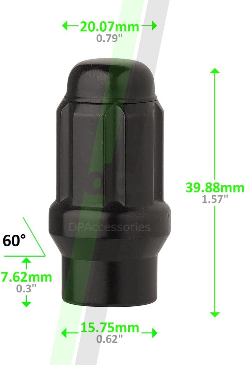 DPAccessories 24 Black 12x1.25 Closed End ET Spline Tuner Lug Nuts for Aftermarket Wheels - Image 4