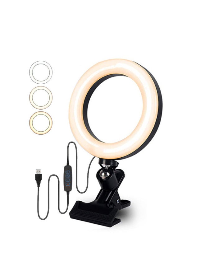 Mobile Phone Ring Fill Light-shaped Light Portable 6-inch 8-inch 10-inch 12-inch Live Broadcast Beauty Universal Selfie Clip Light Table Lamp-Light Source Color:6-inch (16cm) Clip Lamp  - Image 3