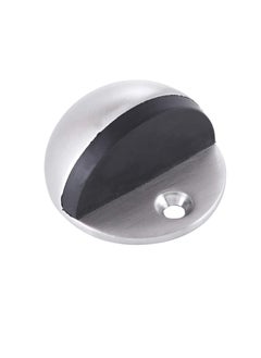 MAFRA Half Moon Oval Floor Door Stopper Solid Stainless Steel Door Stop and Rubber Bumper 1 Pcs (Silver)  - Image 1