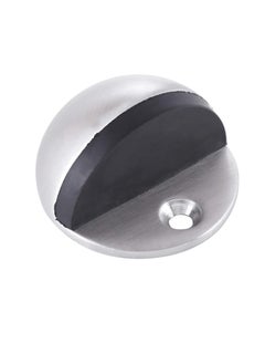MAFRA Half Moon Oval Floor Door Stopper Solid Stainless Steel Door Stop and Rubber Bumper 1 Pcs (Silver)  - Image 3