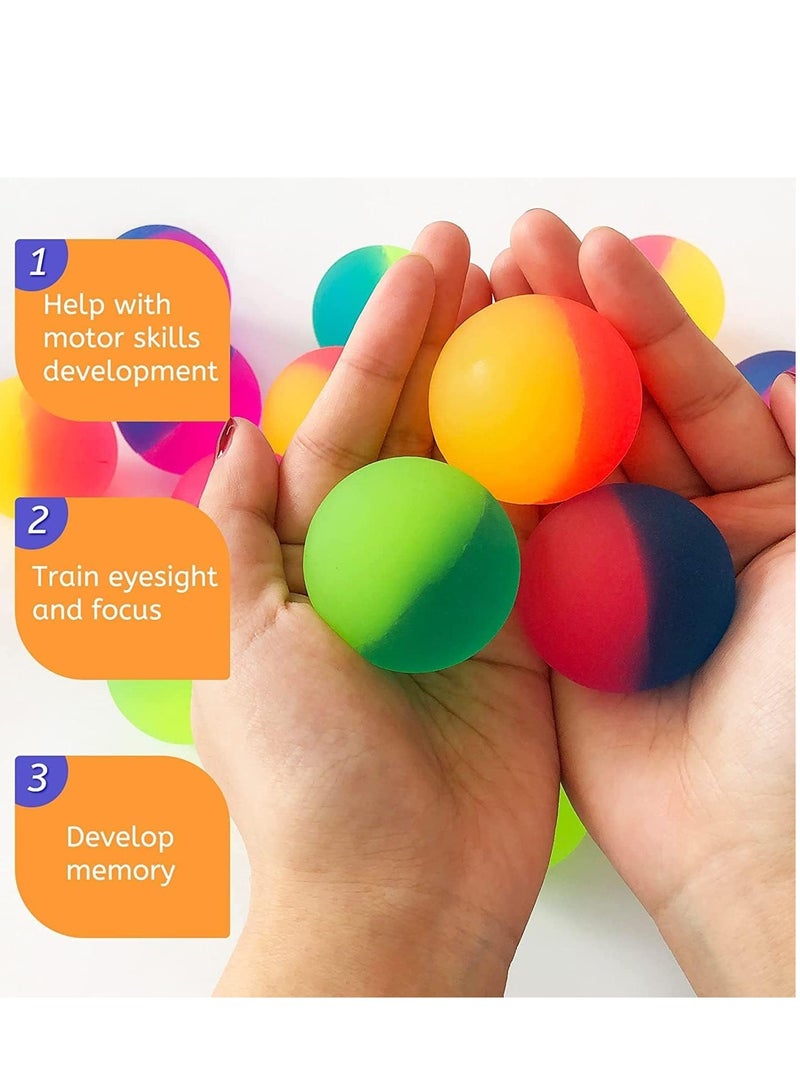 DURKU 24Pcs Bouncy Balls Party Favors for Kids, Colorful Mini Rainbow Bouncy Ball Toys, Carnival Prizes, Classroom Rewards, Fun Play, Durable & Safe - Image 2