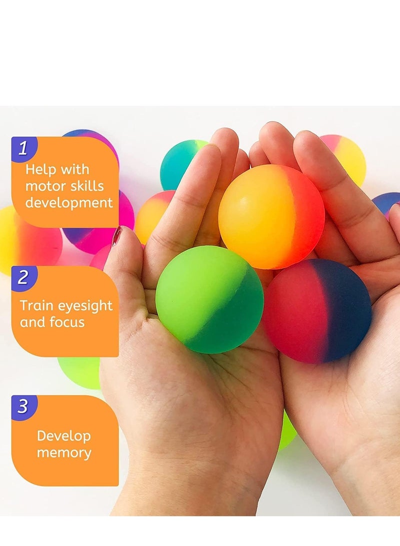 DURKU 24Pcs Bouncy Balls Party Favors for Kids, Colorful Mini Rainbow Bouncy Ball Toys, Carnival Prizes, Classroom Rewards, Fun Play, Durable & Safe - Image 5
