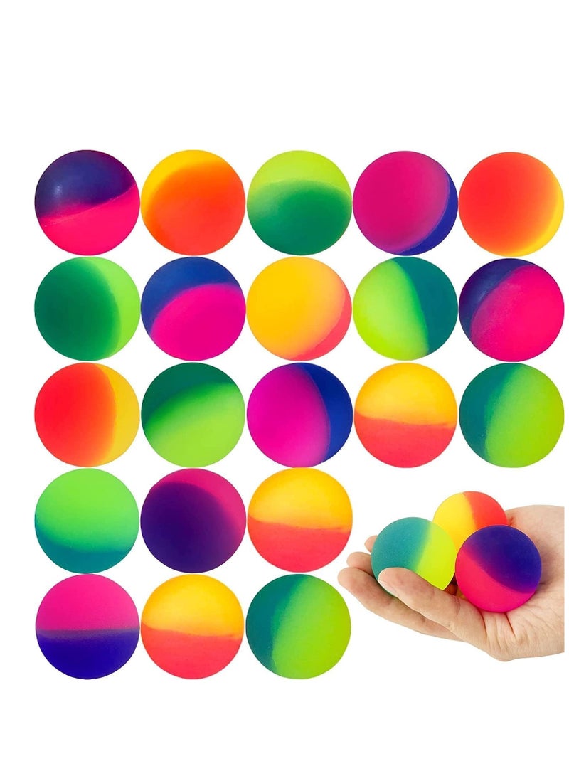 DURKU 24Pcs Bouncy Balls Party Favors for Kids, Colorful Mini Rainbow Bouncy Ball Toys, Carnival Prizes, Classroom Rewards, Fun Play, Durable & Safe - Image 1