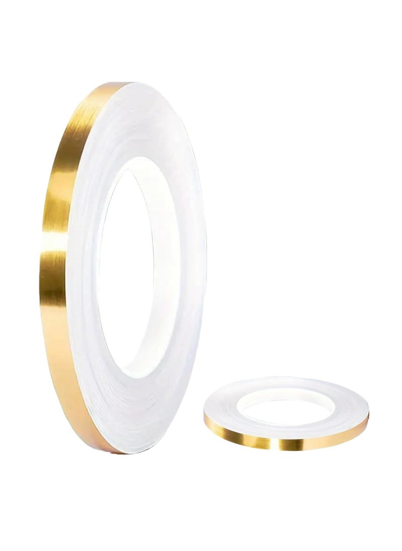 Oasisgalore - Gold Graphic Art Tape - Self-Adhesive, Decorative Duct Tape with Mirror Finish for DIY Projects, Wall, Floor, Cars - Image 1