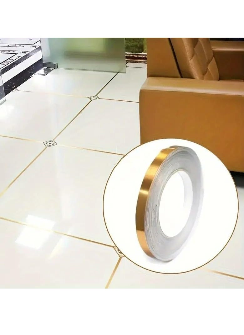 Oasisgalore - Gold Graphic Art Tape - Self-Adhesive, Decorative Duct Tape with Mirror Finish for DIY Projects, Wall, Floor, Cars - Image 1