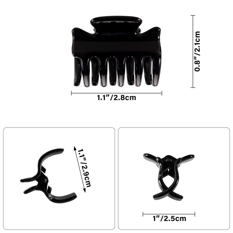 YOHAMA 12 pcs Small Hair Claw Clips 1 inch Durable Mini Jaw Clip Claw for Kids and Adult Multifunction Non-slip Hair Clips Black and Brown Colors Fixed Bangs Decoration Hairstyle. - Image 2