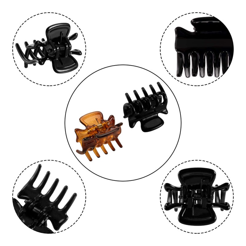 YOHAMA 12 pcs Small Hair Claw Clips 1 inch Durable Mini Jaw Clip Claw for Kids and Adult Multifunction Non-slip Hair Clips Black and Brown Colors Fixed Bangs Decoration Hairstyle. - Image 3