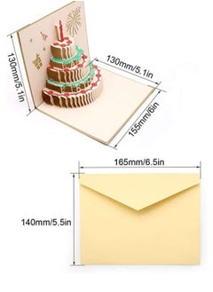 DMG TECH 3D Birthday Card, Folded Greeting Card with 3 Layers Cake, Exquisite Paper Cut Birthday Card Pop Up Cards, Warm Gifts for lover and Friends, 2 pieces  - Image 4