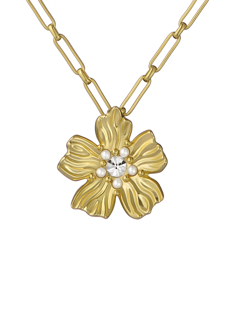Ted Baker Flower Statement Crystal Pendant Necklace