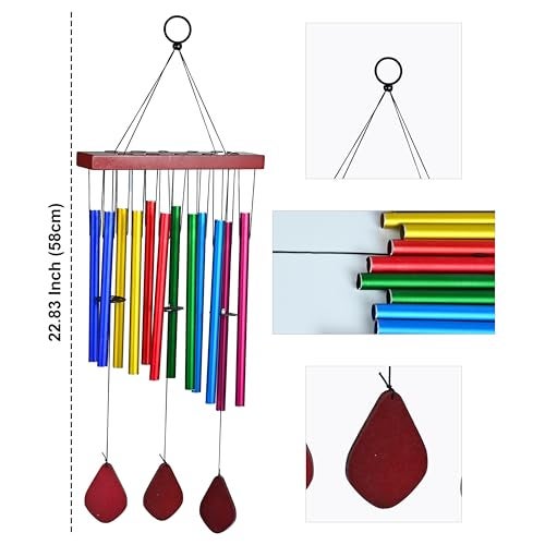 Hindcraft Harmony Multi-Color Wind Chimes for Bedroom & Living Room – Soothing Home Décor, Good Vibes, Thoughtful Gift for Women, Men, Couples, Housewarming, Balcony & Garden Hanging Decoration - Image 3
