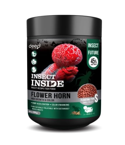 Deep Flower Horn Insect (Cricket) Recipe for High Protein Super Premium Fish Food High Growth & Color Small Pellet 350gm