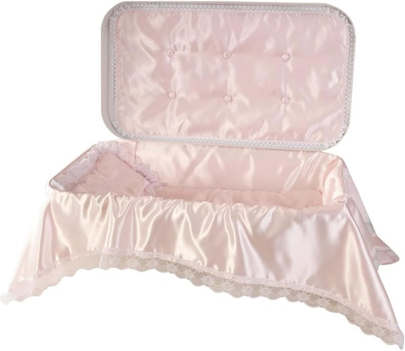 Pet Memory Shop Elegance Series Pet Casket, Safe, Durable & Elegant Memorial Burial Box for Dogs, Cats and Pets, Thoughtful Pet Loss Gift, Ideal for Honoring Your Petâ€™s Memory (Small â€“ White/Pink)