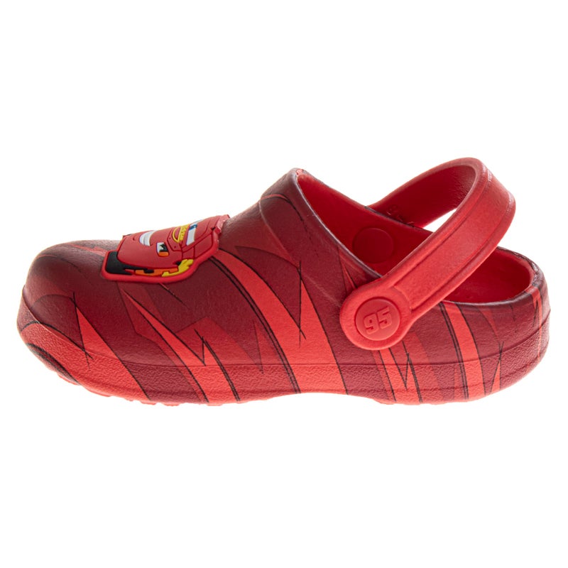 Josmo Kids Cars Clog Sandal Waterproof Slip-On Slides for Boys - Lightning McQueen Closed Toe Clogs with Backstrap - Red (Size 11-12 Little Kid) - Image 2