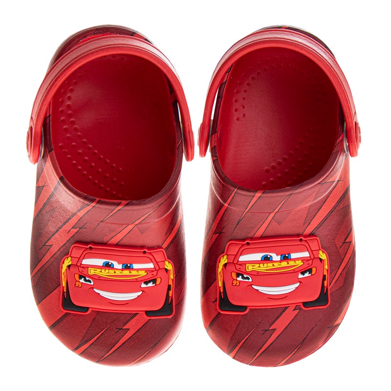 Josmo Kids Cars Clog Sandal Waterproof Slip-On Slides for Boys - Lightning McQueen Closed Toe Clogs with Backstrap - Red (Size 11-12 Little Kid) - Image 1