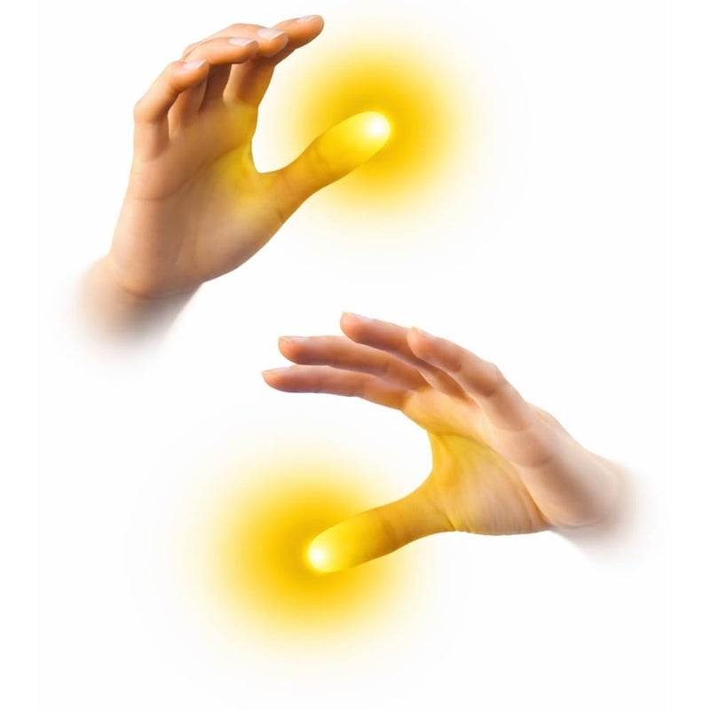 MilesMagic Set of 2 Magic Light Up Thumb Tip Lights from Everywhere Easy to Do Flash Lights from Anywhere Close Up Routines Finger Illusion Magic Trick Yellow - Image 2