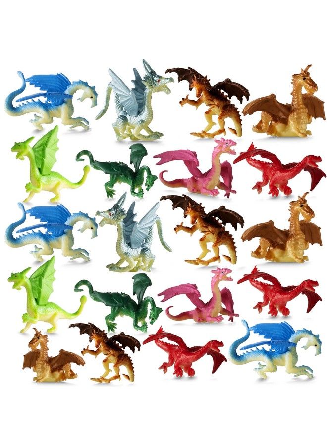 Bedwina Mini Dragon Toy Figures (Pack Of 36) 2 Inch Plastic Rubbery Dragon Figurines In Assorted Colors And Styles Kids Toys For Birthday Party Favors Decorations Cupcake Toppers And Piñatas - Image 2