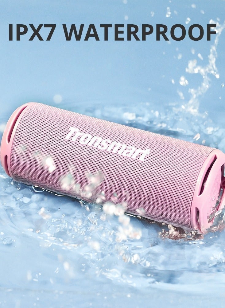 ترونسمارت مكبر صوت ترونسمارت T7 لايت المحمول للاستخدام الخارجي بقوة 24 واط، صوت ستيريو بقوة 24 واط مع جهير عميق، بلوتوث 5.3، مقاوم للماء بتصنيف IPX7، وقت تشغيل يدوم 24 ساعة، معادل صوت مخصص عبر تطبيق، سهل الحمل للغاية - حزمة وردية من ترونسمارت وحقيبة سفر صلبة لمكبر الصوت T7 لايت المحمول بتقنية البلوتوث (الحقيبة فقط) - حقيبة حمل من مادة إي في إيه بريميوم بحماية فائقة. - Image 5