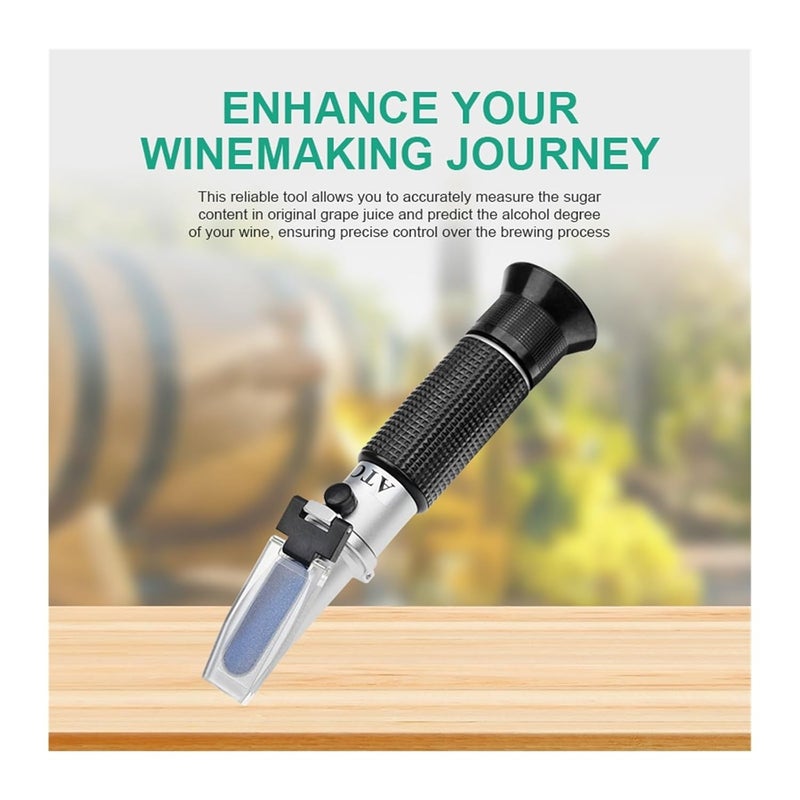 Refractometer， Refractometer, Handheld Alcohol Sugar Tester Wine Meter Densitometer 0-25% Beer 0-40% Grapes,for Honey, Molasses - Image 3