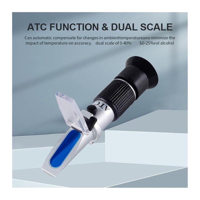 Refractometer， Refractometer, Handheld Alcohol Sugar Tester Wine Meter Densitometer 0-25% Beer 0-40% Grapes,for Honey, Molasses - Image 4