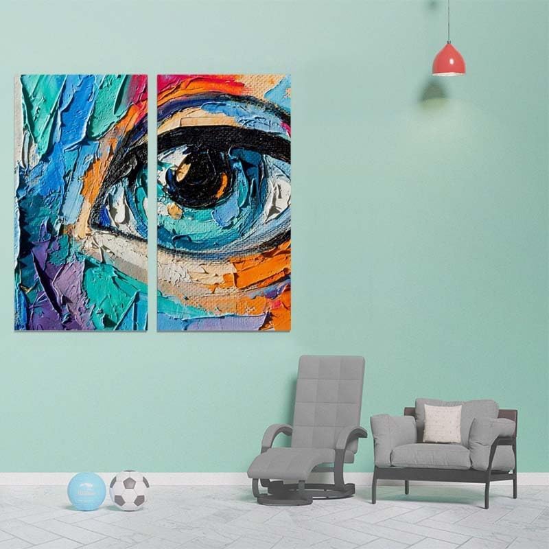 BPA Talking Eye Canvas Wall Art - 2 Pieces - Image 2