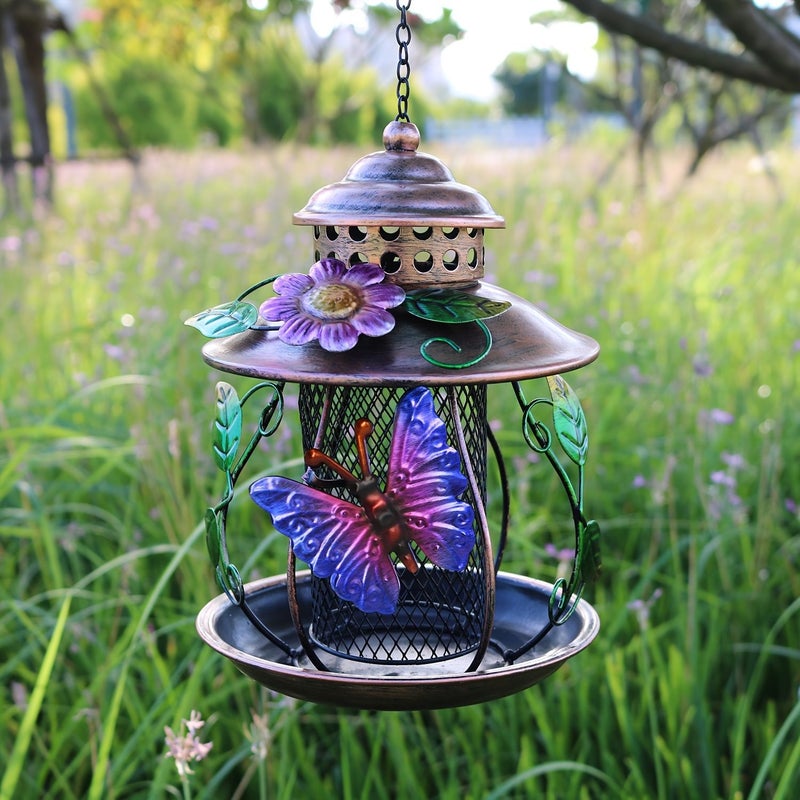 Iron Mesh Bird Feeder Dragonfly Decor with Hooks for Outdoor Garden Patio - Image 5